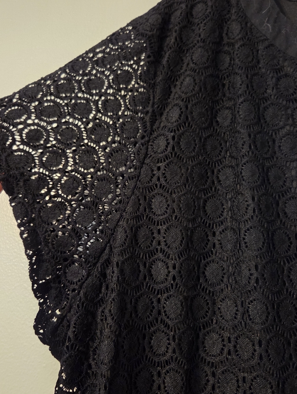 Isaac Mizrahi Live Plus Size Black Lace Overlay Maxi Dress. Sz 3X Resortwear - Picture 5 of 9